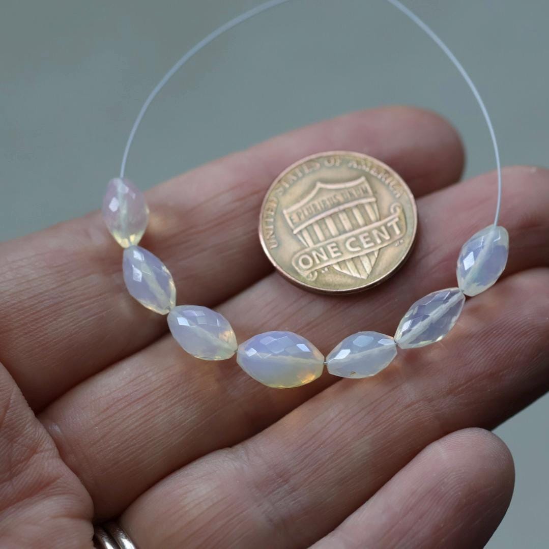 Milky Ethiopian Opal Barrel Beads Faceted Natural Disco Welo Opal Genuine Bead Oval For DIY Jewelry Making Earrings Gift October Birthstone