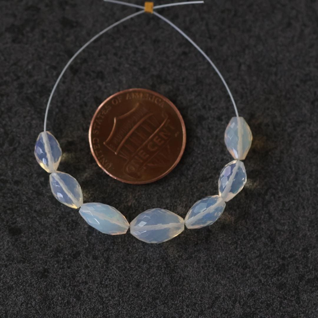 Milky Ethiopian Opal Barrel Beads Faceted Natural Disco Welo Opal Genuine Bead Oval For DIY Jewelry Making Earrings Gift October Birthstone