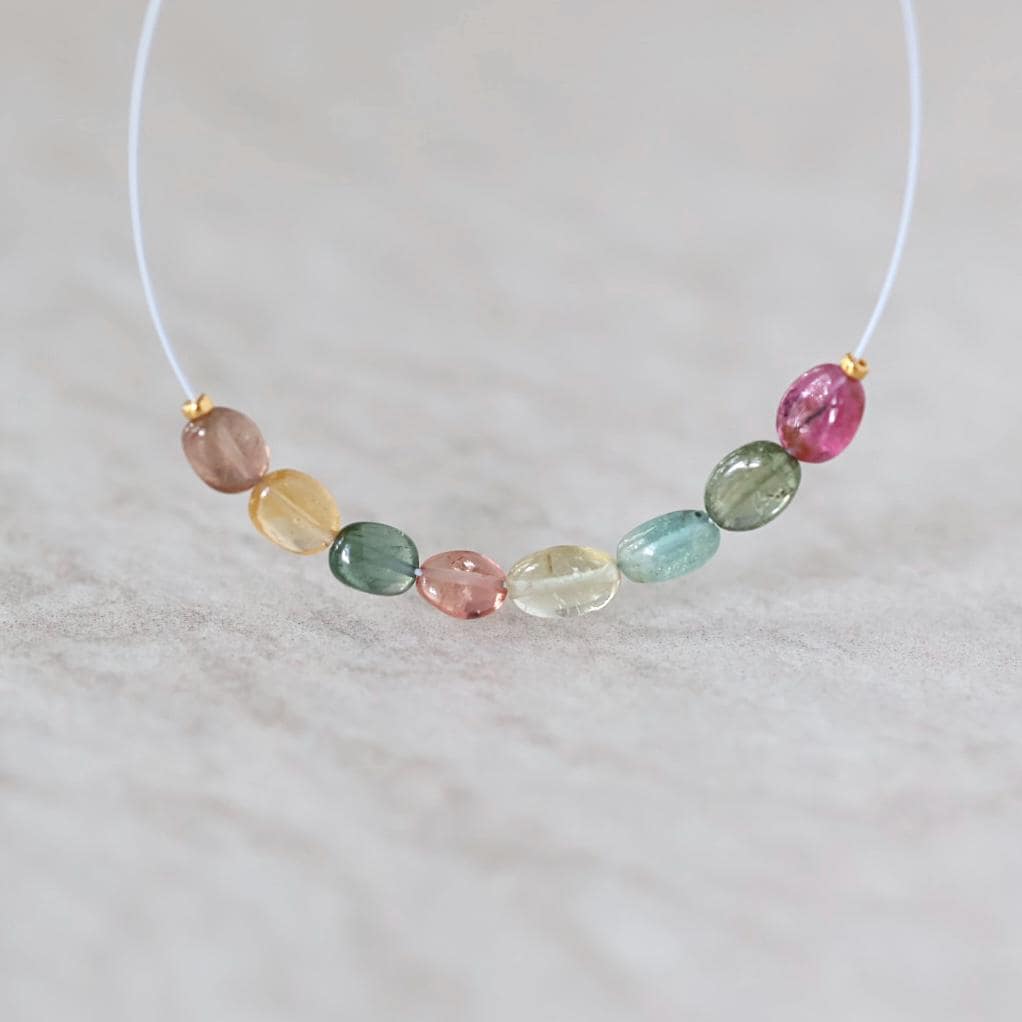 Multi Color Tourmaline Oval Beads Smooth 8 PCs Natural Gemstone DIY Jewelry Making Supplies