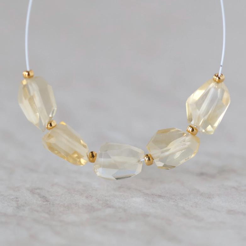 Natural Citrine Nugget Beads Chunks Stones Freeform 6-9mm 5 Pcs Yellow Gemstone for DIY Jewelry Making