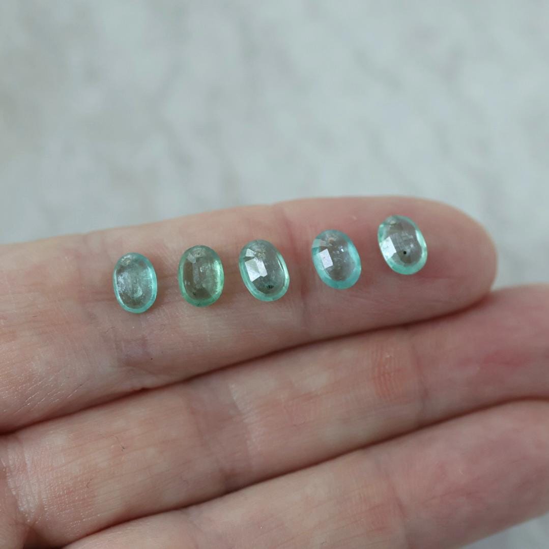 Natural Green Kyanite Oval Beads Faceted Briolette Top Center Drilled Genuine Gemstone for DIY Jewelry Making Earrings Supplies