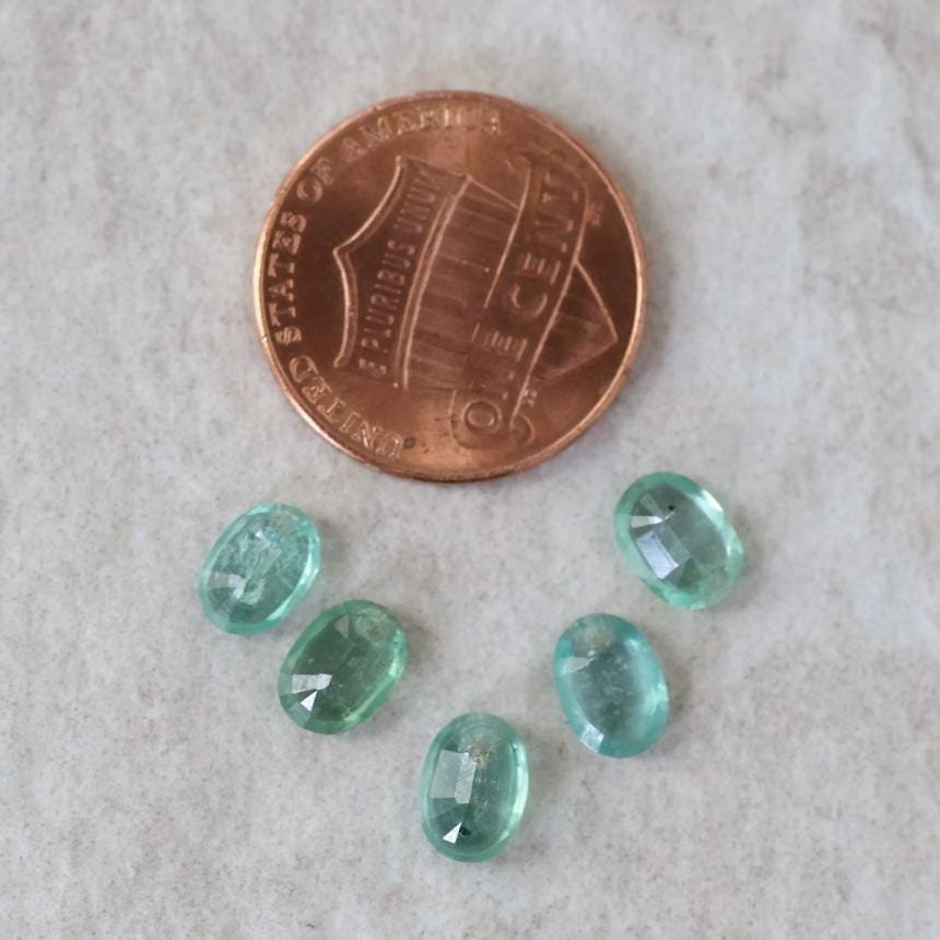 Natural Green Kyanite Oval Beads Faceted Briolette Top Center Drilled Genuine Gemstone for DIY Jewelry Making Earrings Supplies