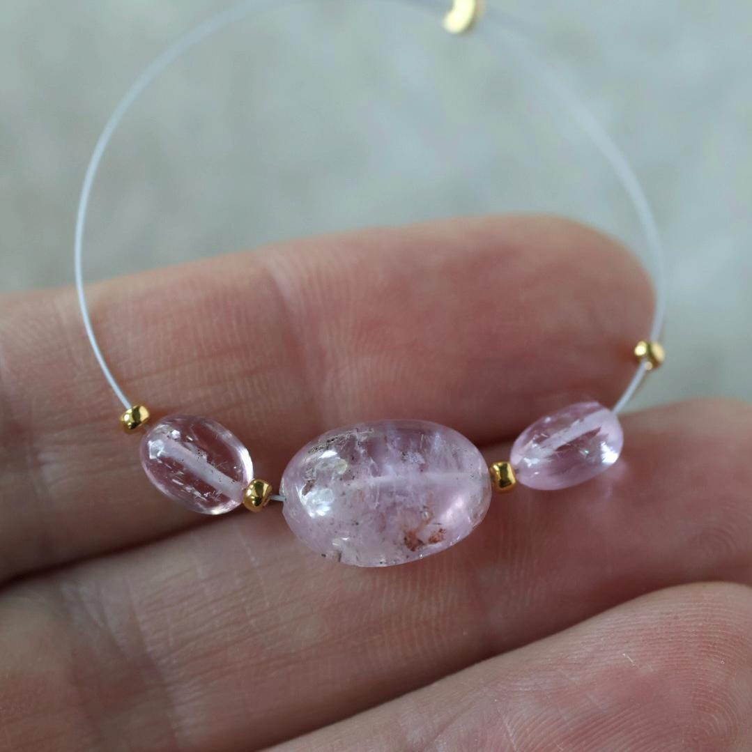 Natural Imperial Pink Topaz Oval Beads Smooth 3 Pcs Natural Gemstone Bead for DIY Jewelry Making