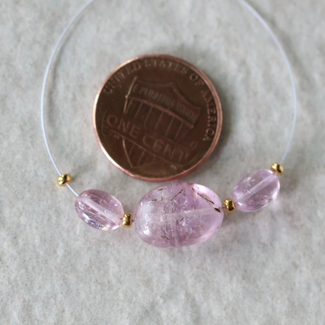 Natural Imperial Pink Topaz Oval Beads Smooth 3 Pcs Natural Gemstone Bead for DIY Jewelry Making