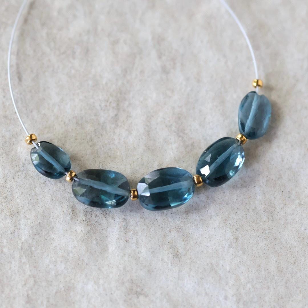 4x6mm London Blue Topaz Beads – Faceted Oval Natural Gemstone