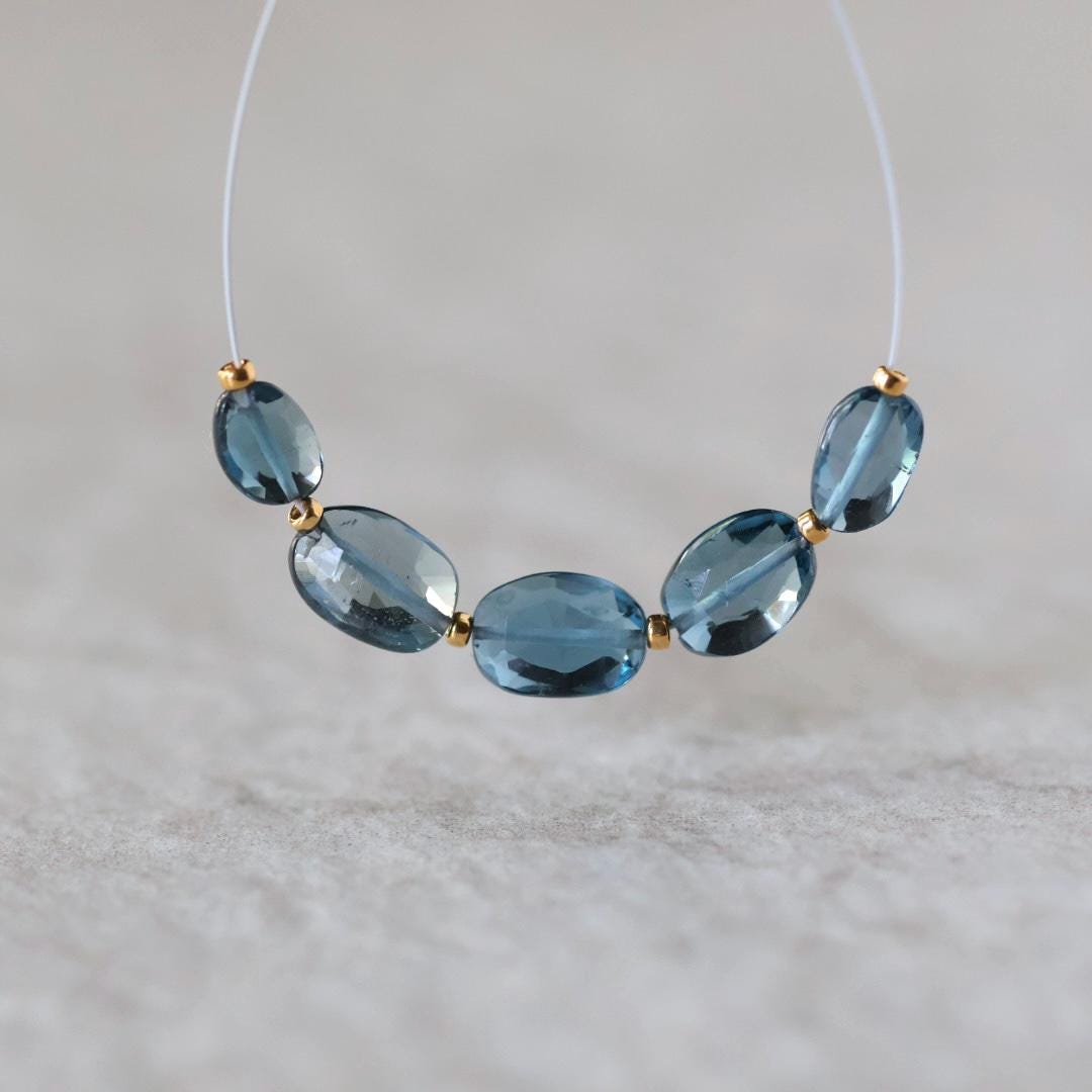 4x6mm London Blue Topaz Beads – Faceted Oval Natural Gemstone