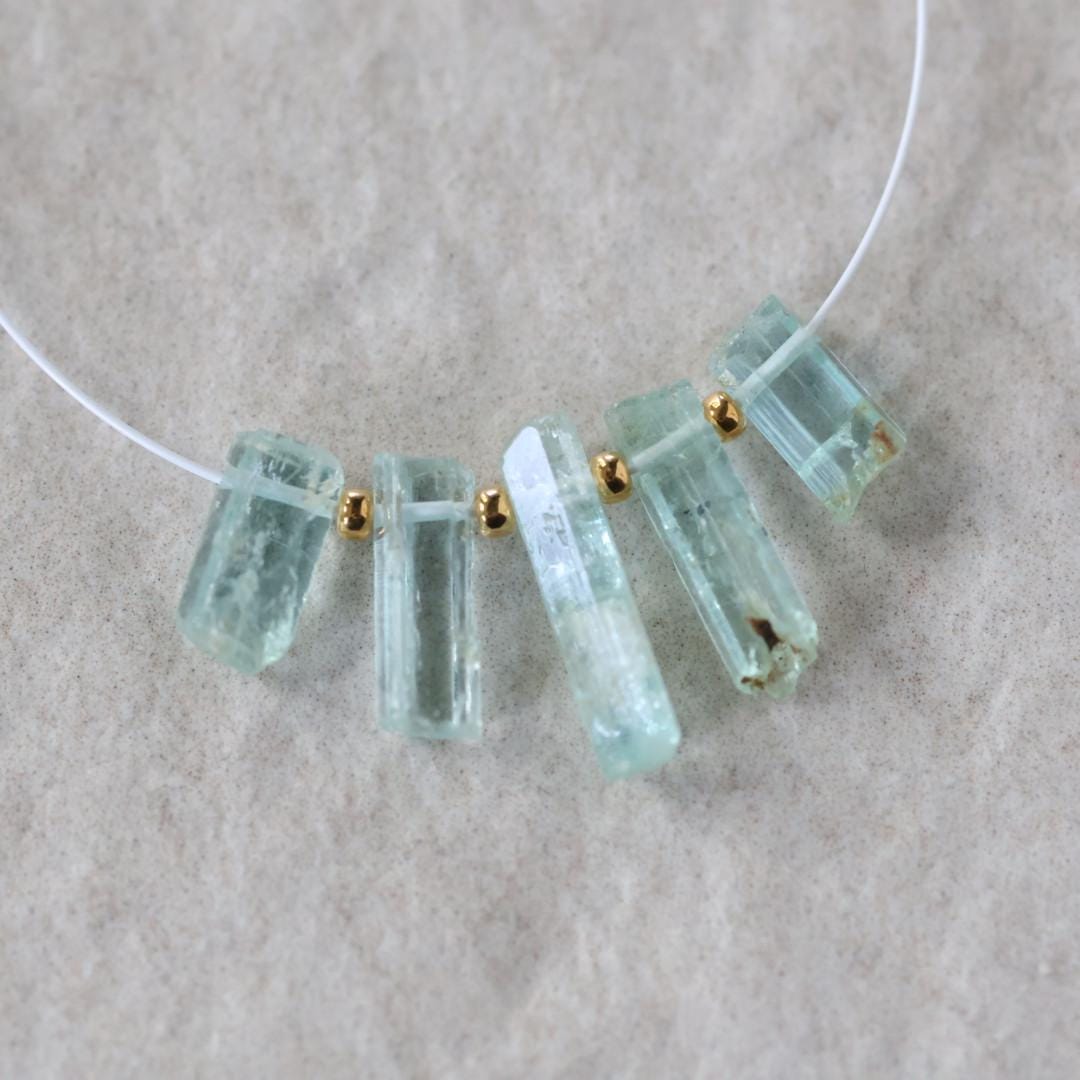 Natural Nigerian Emerald Stick Beads Tube Briolettes 8-15mm Raw Emerald Gemstone for DIY Jewelry Making Earrings Pendant Supplies