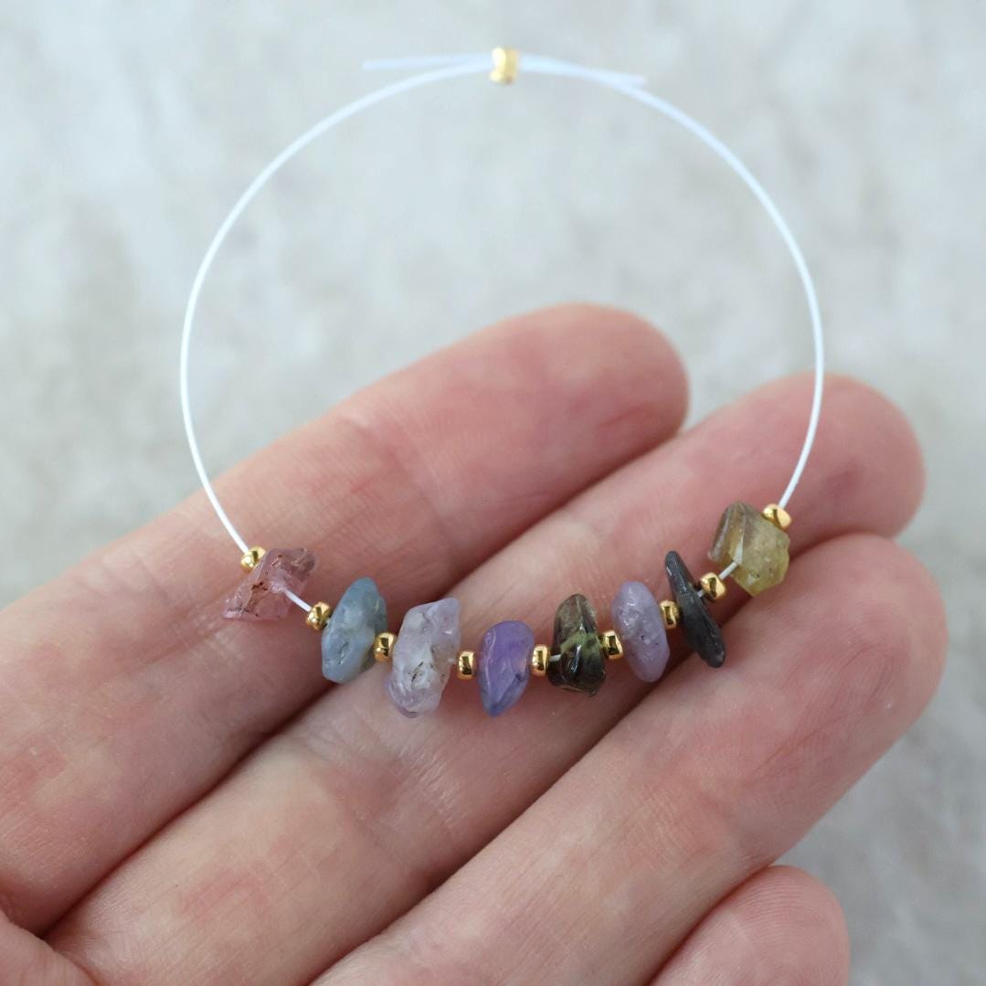 Natural Raw Multi Sapphire Nugget Beads Rough Colorful Sapphire Chunks Gemstone for DIY Jewelry Making