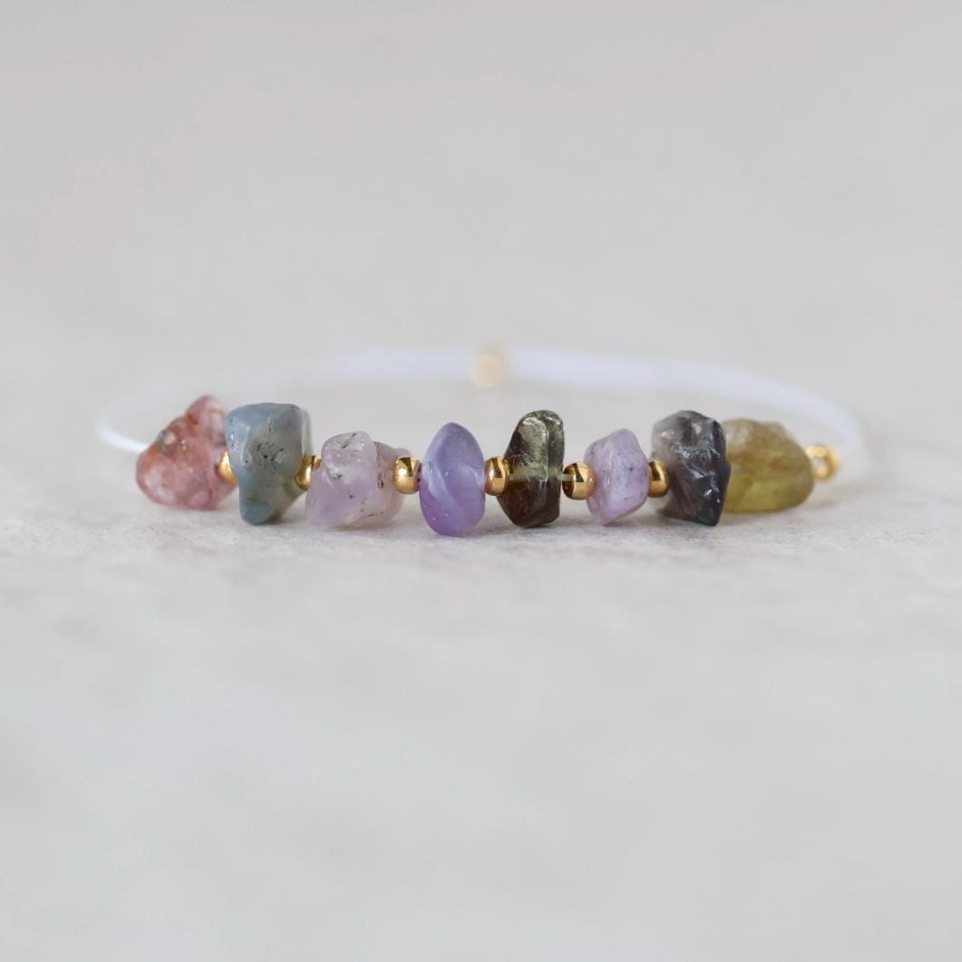 Natural Raw Multi Sapphire Nugget Beads Rough Colorful Sapphire Chunks Gemstone for DIY Jewelry Making