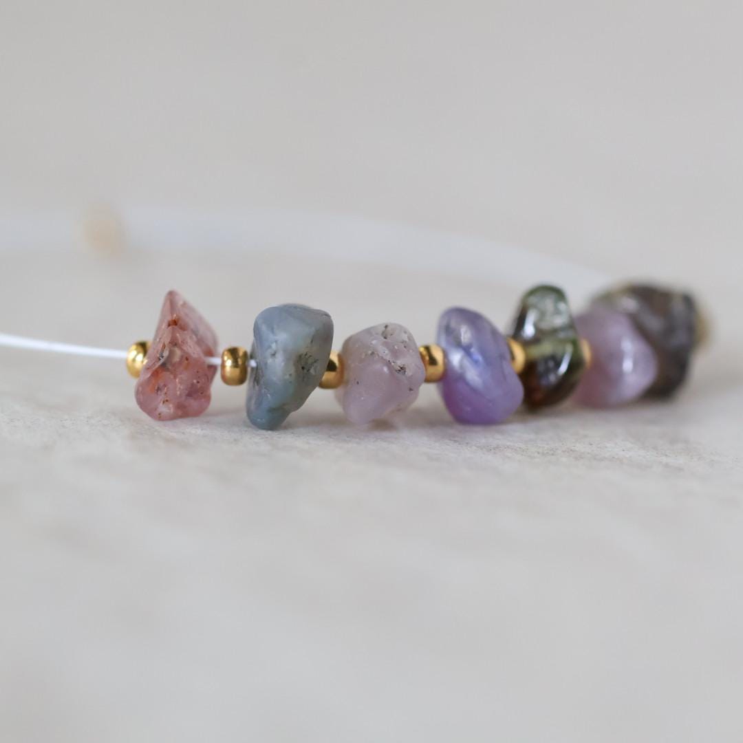 Natural Raw Multi Sapphire Nugget Beads Rough Colorful Sapphire Chunks Gemstone for DIY Jewelry Making