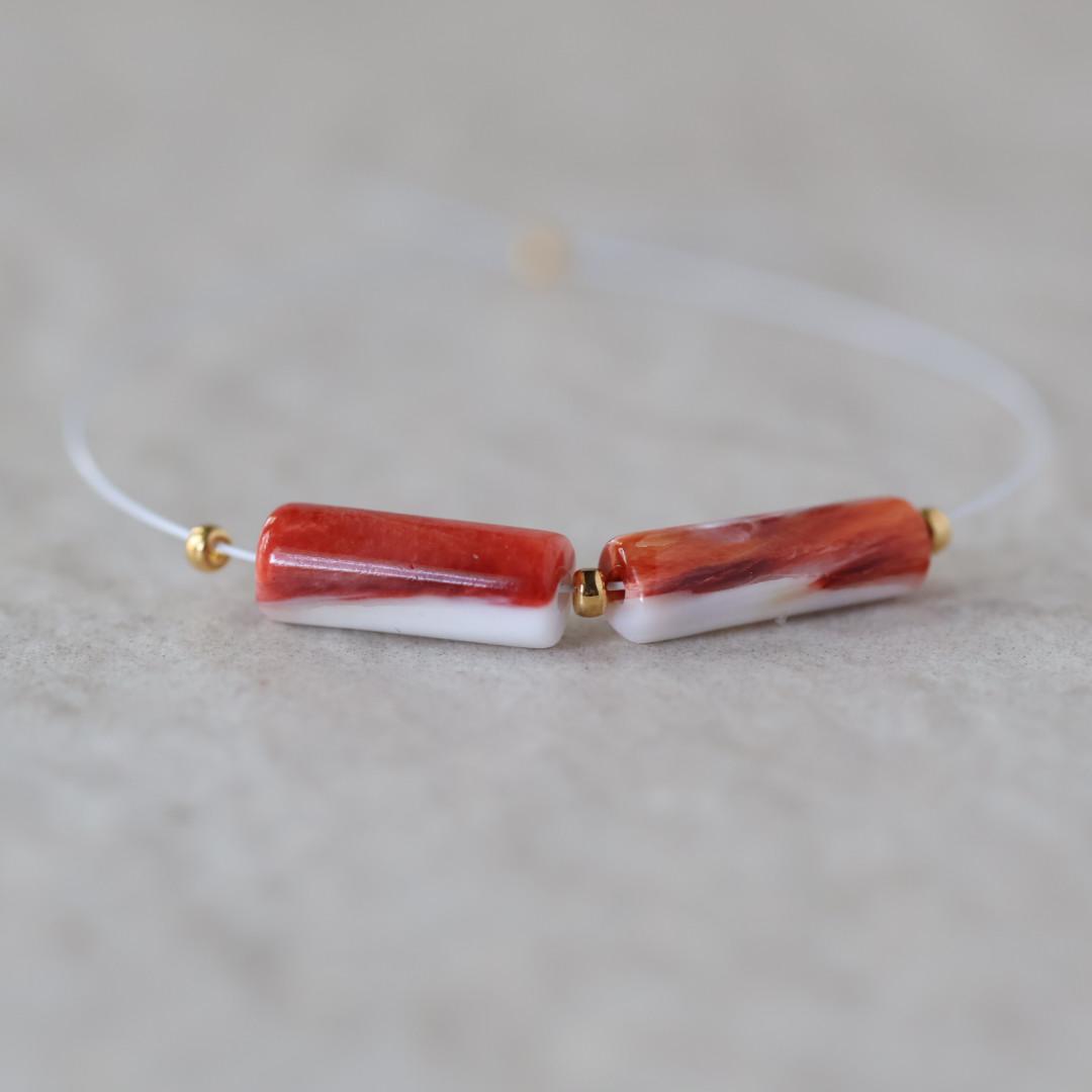 Natural Spiny Oyster Shell Tube Bead Smooth Natural Shell Accent Beads for DIY Jewelry Making