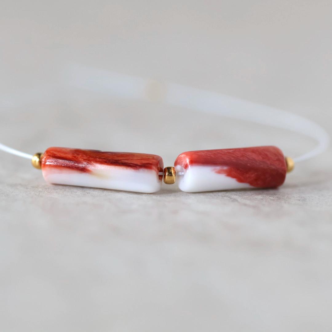 Natural Spiny Oyster Shell Tube Bead Smooth Natural Shell Accent Beads for DIY Jewelry Making