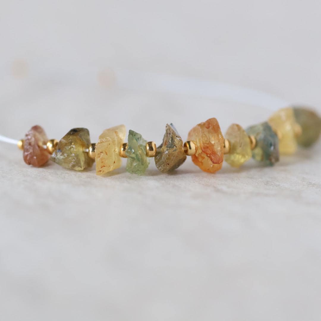 Natural Yellow Green Sapphire Beads Nuggets Raw Sapphire Chunks Gemstone for DIY Jewelry Making