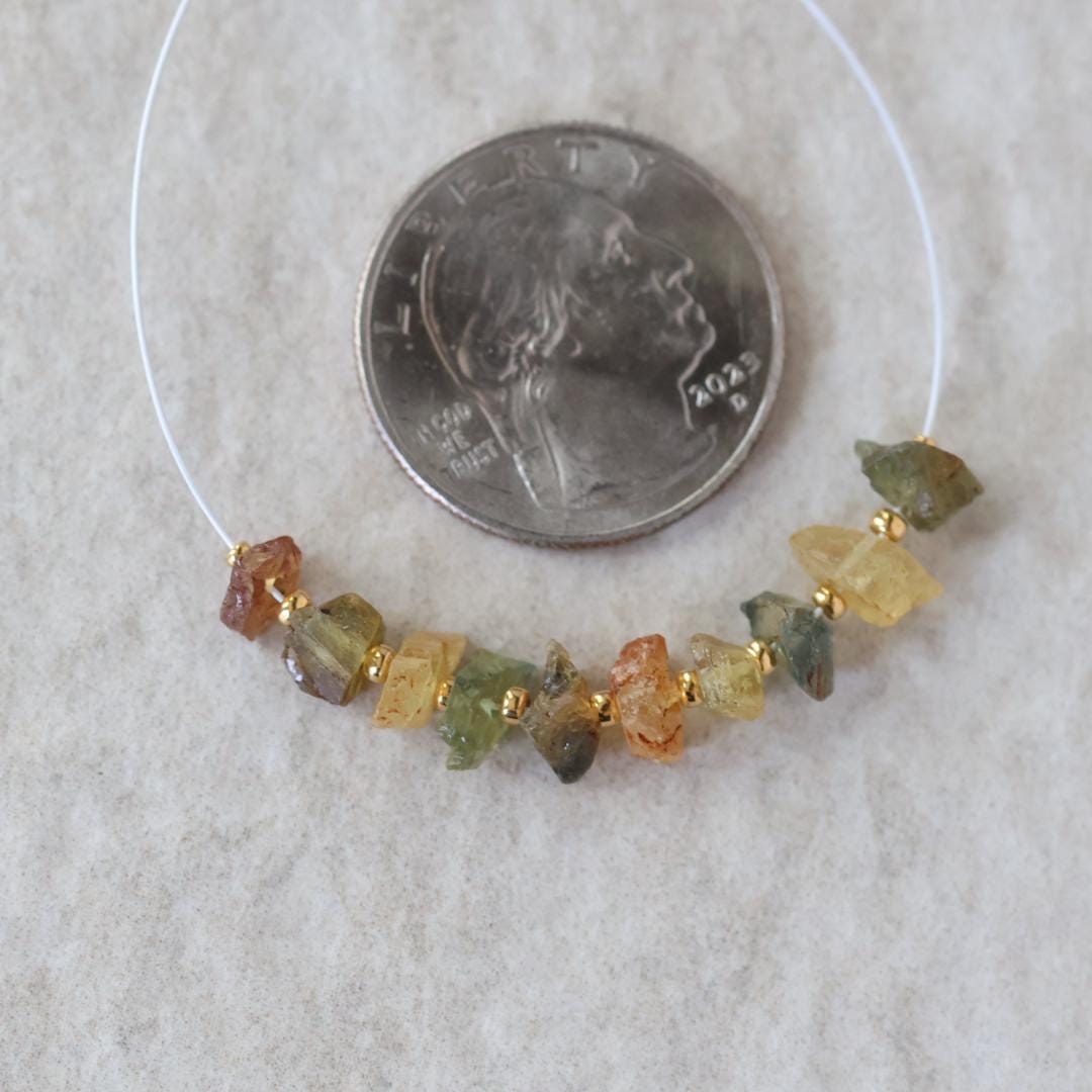 Natural Yellow Green Sapphire Beads Nuggets Raw Sapphire Chunks Gemstone for DIY Jewelry Making