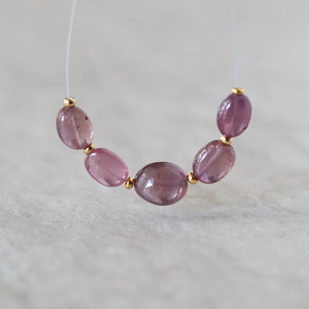 Pink Sapphire Bead Oval Smooth 5-7mm Nugget Stone Chunk Natural Gemstone for DIY Jewelry Making Supplies