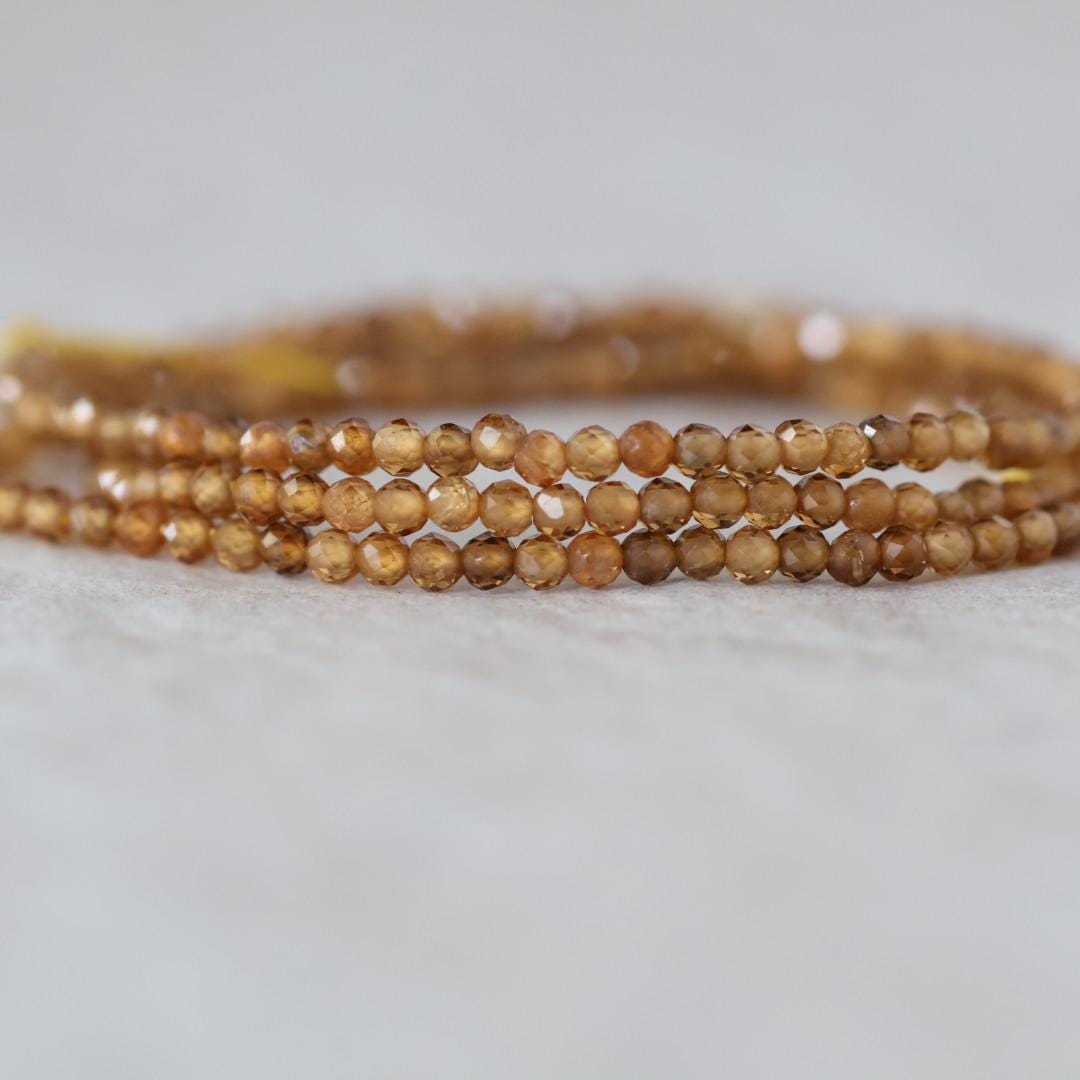 Rare 2mm Topazolite Beads Faceted Yellow Garnet Natural Gemstone for DIY Jewelry Making 15” Strand