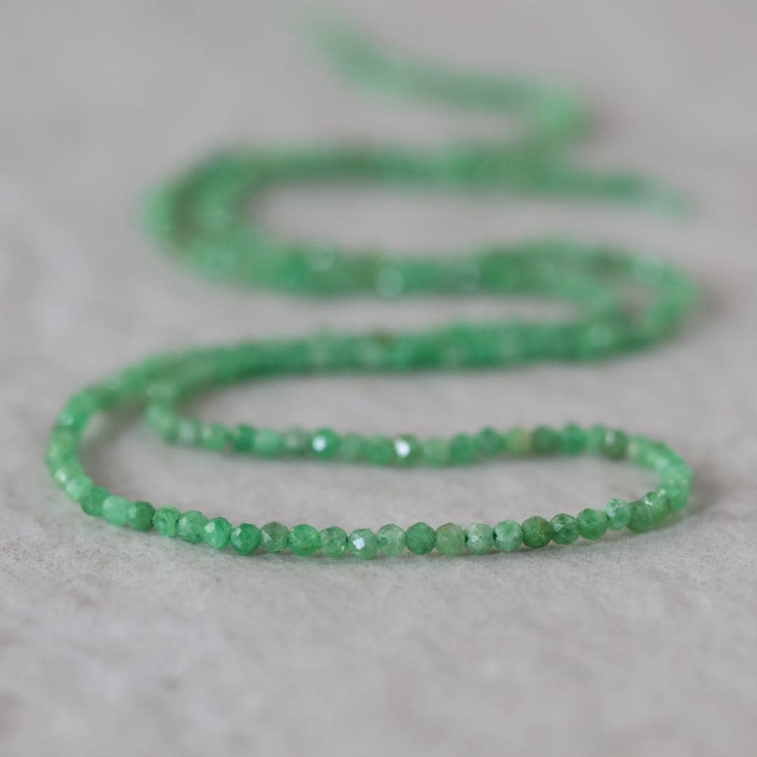 Rare 2mm Tsavorite Garnet Beads Faceted 15" Natural Raw Green Garnet Gemstone for DIY Jewelry Making