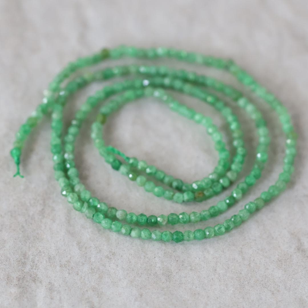 Rare 2mm Tsavorite Garnet Beads Faceted 15" Natural Raw Green Garnet Gemstone for DIY Jewelry Making