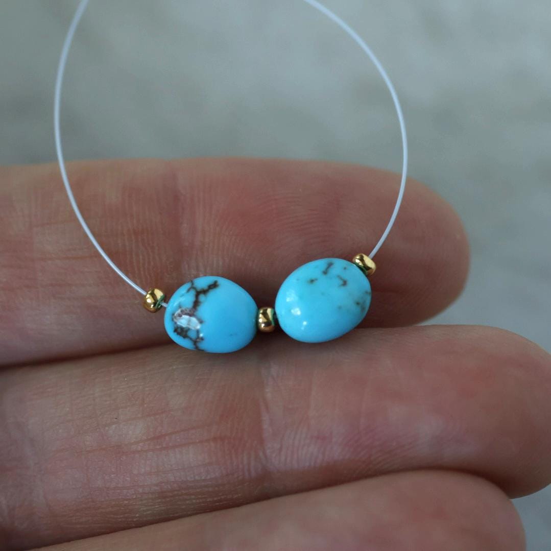 Rare 6mm Egyptian Prince Turquoise Beads Smooth Oval Nugget 2 Pcs Natural Gemstone for DIY Jewelry Making