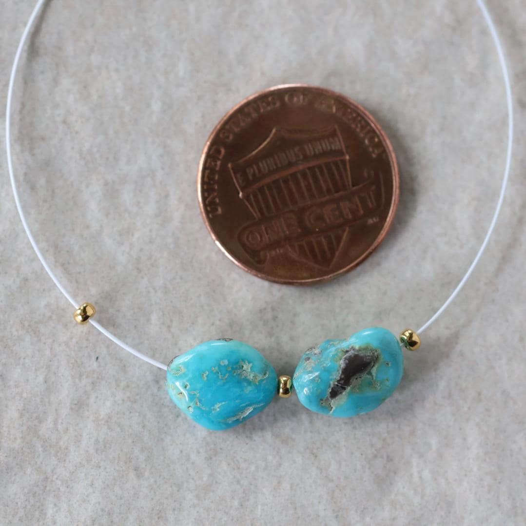 Rare AAA Carico Lake Turquoise Nugget Beads Smooth 7x10mm 2 PCs Nevada Turquoise Gemstone Beads DIY Jewelry Making