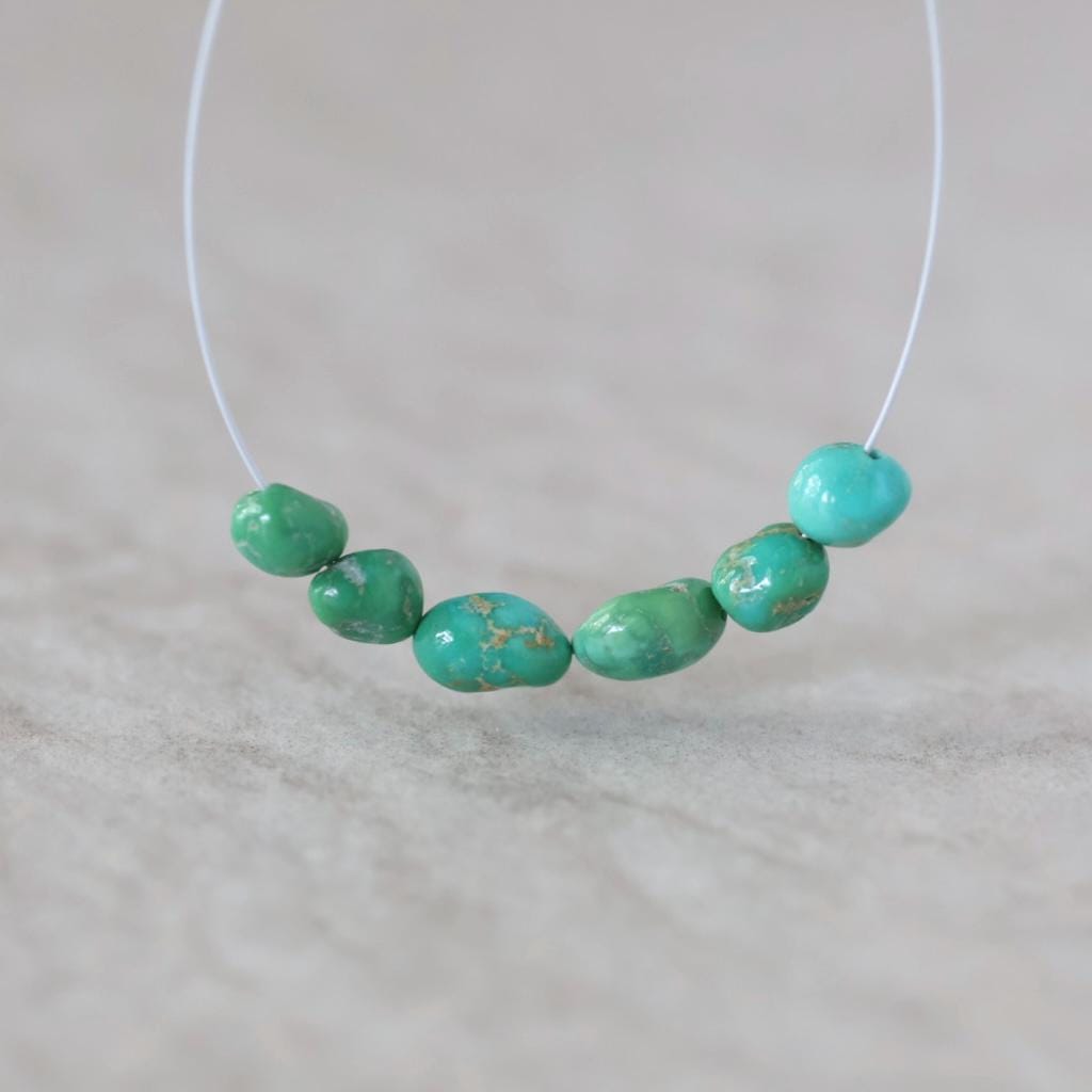 Rare AAA Emerald Valley Turquoise Nugget Beads Smooth 5-6mm 6 PCs Nevada Turquoise Gemstone Beads DIY Jewelry Making