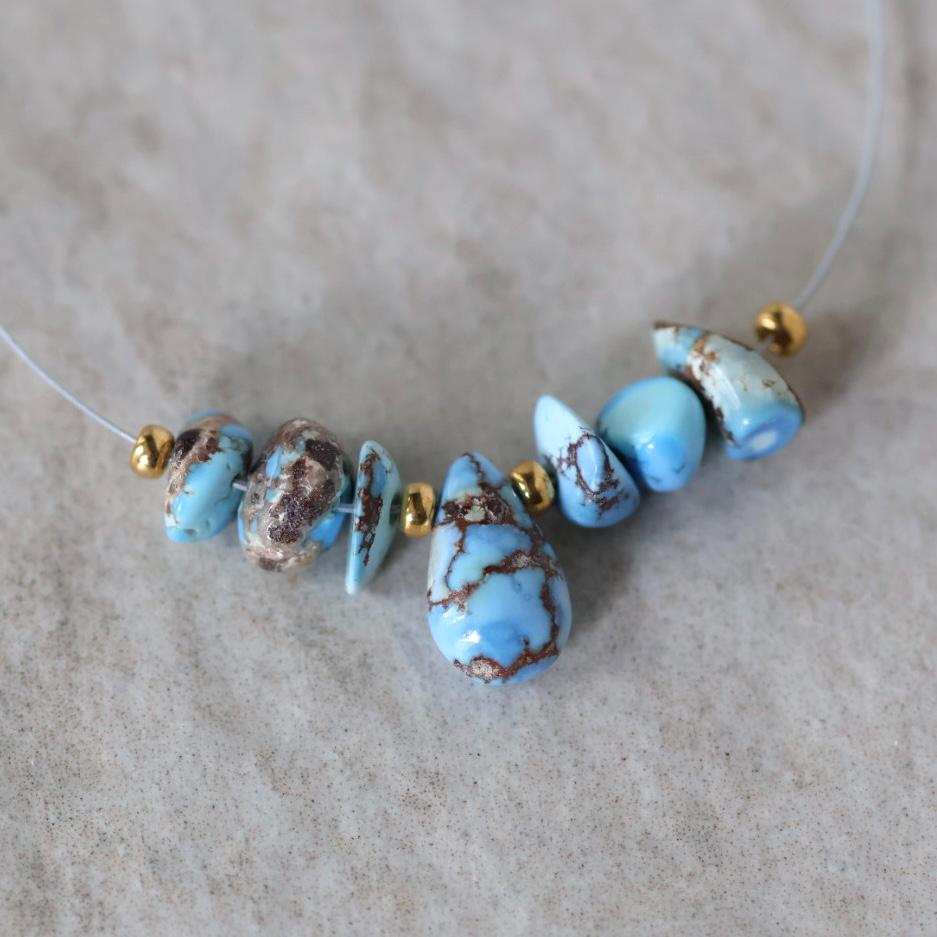 Rare AAA Golden Hills Turquoise Briolette Beads Smooth Teardrops Drops Kazakhstan Lavender Turquoise Gemstone Beads DIY Jewelry Making