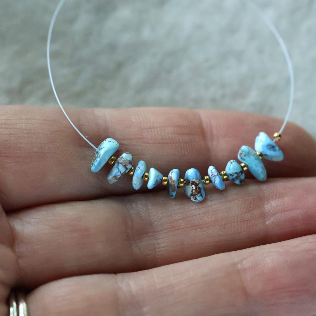 Rare AAA Golden Hills Turquoise Chip Beads Smooth Nuggets Kazakhstan Lavender Turquoise Gemstone Beads DIY Jewelry Making