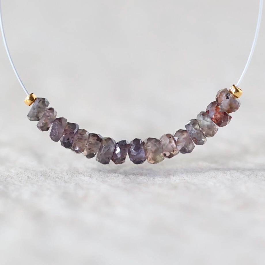 Rare Brown Sapphire Beads Faceted Rondelle 3-3.5mm Natural Sapphire 1” Genuine Gemstone Beads for DIY Jewelry Making Supplies