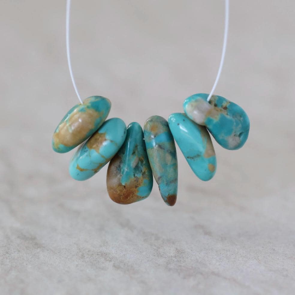 Rare Fox Nevada Turquoise Chip Beads Petal Nuggets Smooth 12-14mm 6 PCs Gemstone Beads DIY Jewelry Making December Birthstone