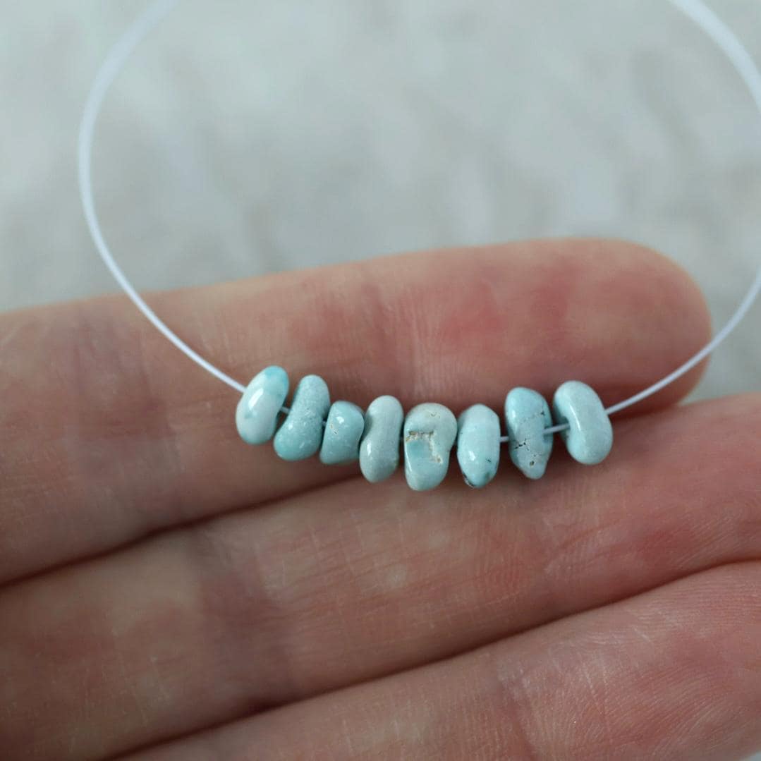 Rare Ice Blue Lone Mountain Turquoise Nugget Beads Smooth 5-6mm 8 PCs Nevada Turquoise Gemstone Beads DIY Jewelry Making