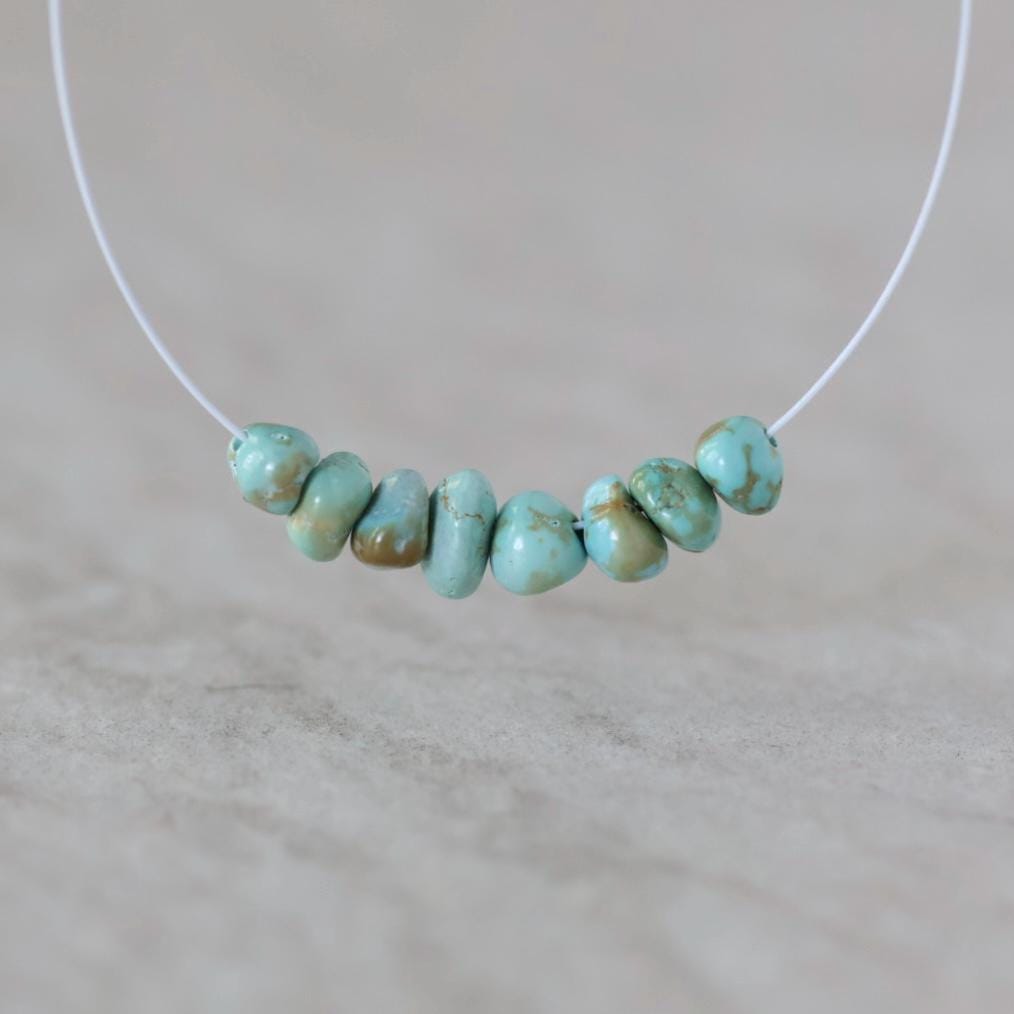 Rare Lone Mountain Turquoise Nugget Beads Smooth 6-7mm 8 PCs Nevada Turquoise Gemstone Beads DIY Jewelry Making December Birthstone