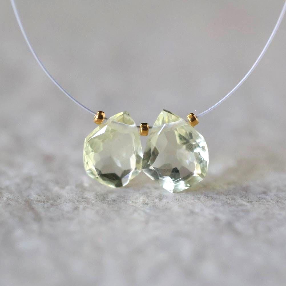 Rare Natural Orthoclase Beads Briolette Step Cut Faceted Beads Natural Gemstone 2 Pcs 9mm 10mm for DIY Jewelry Making Earrings Pendants