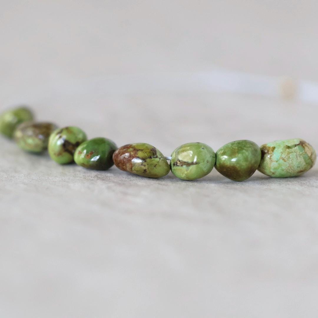Rare Sonoran Gold Turquoise Nugget Beads Smooth 5mm 8 PCs Natural Mexican Turquoise Gemstone Beads DIY Jewelry Making