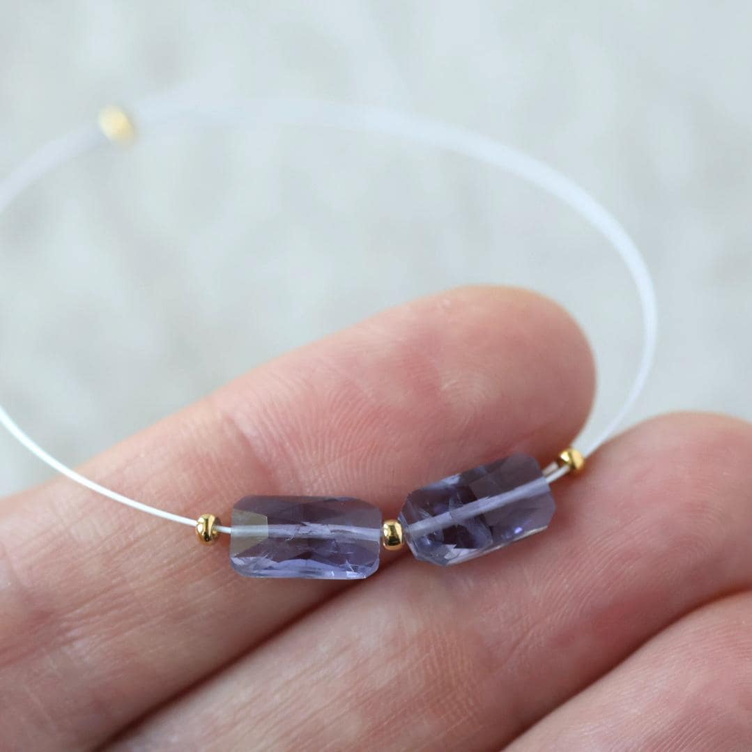 Top Quality AAA Iolite Beads Rectangle Faceted Pillow 6x8mm 2 Pcs Natural Gemstone Beads for DIY Jewelry Making DIY Necklace Earrings