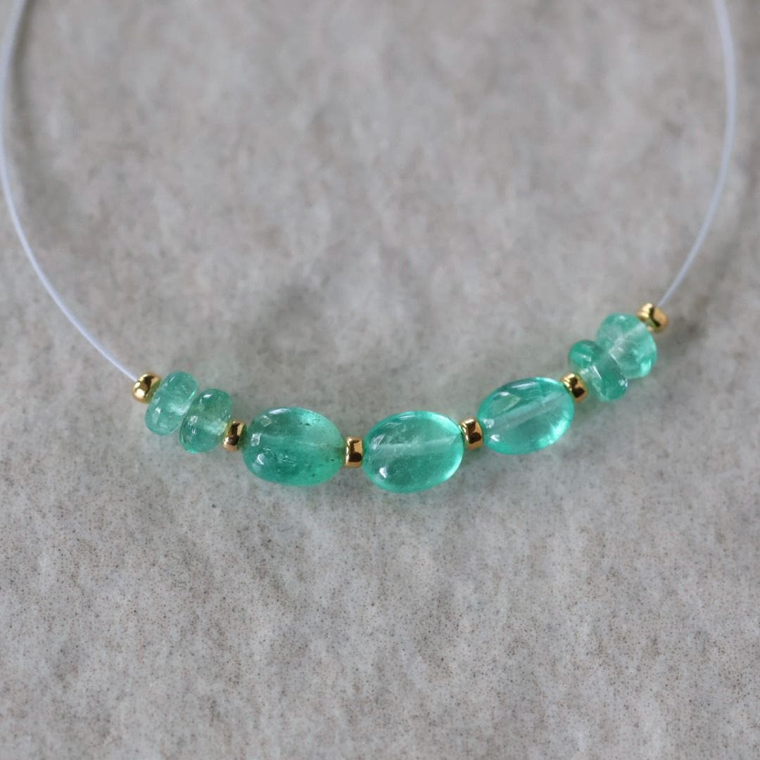 Tiny 3mm Colombian Emerald Oval Beads Smooth Rondelle Gem Quality Natural Gemstone for DIY Jewelry Making