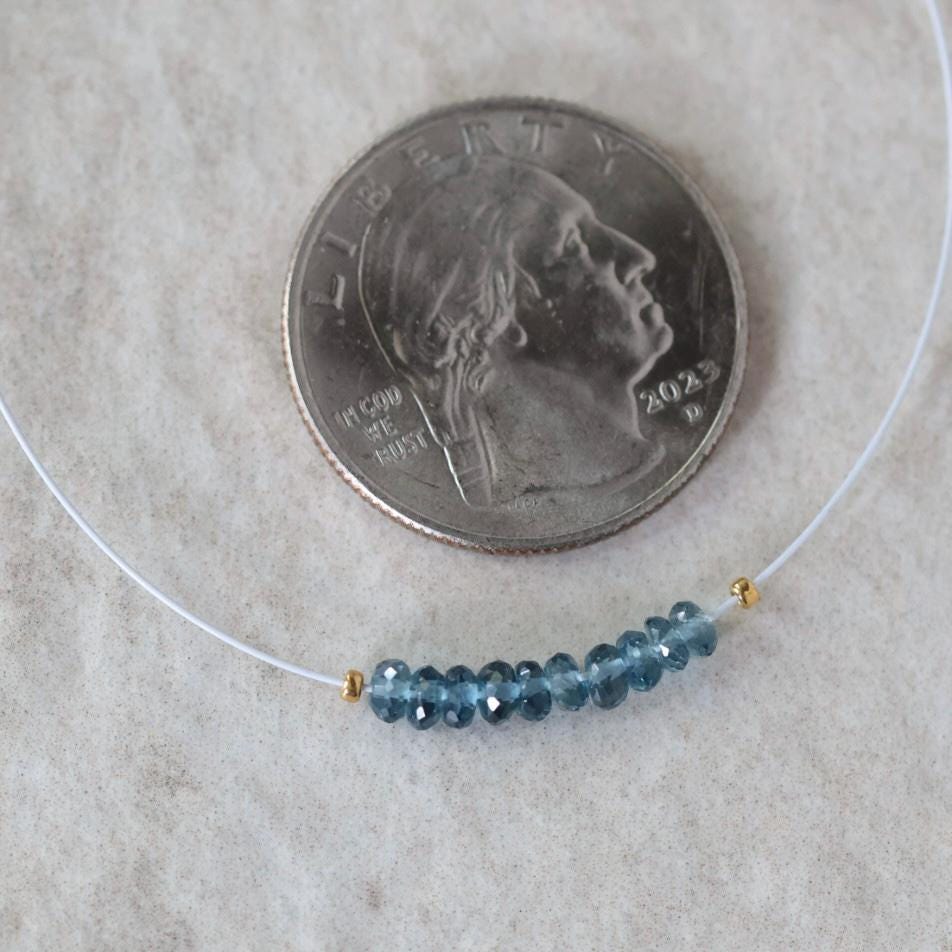 Tiny 3mm Natural London Blue Topaz Bead Faceted Rondelle Natural Gemstone for DIY Jewelry Making Supplies Earrings
