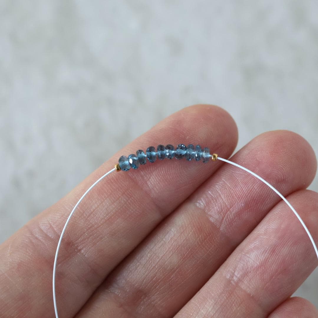 Tiny 3mm Natural London Blue Topaz Bead Faceted Rondelle Natural Gemstone for DIY Jewelry Making Supplies Earrings