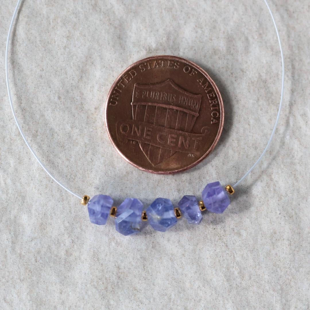 Tiny 5mm AAA Tanzanite Nuggets Beads Mini Chunks 5 Pcs Natural Gemstone for DIY Jewelry Making Necklace Earrings