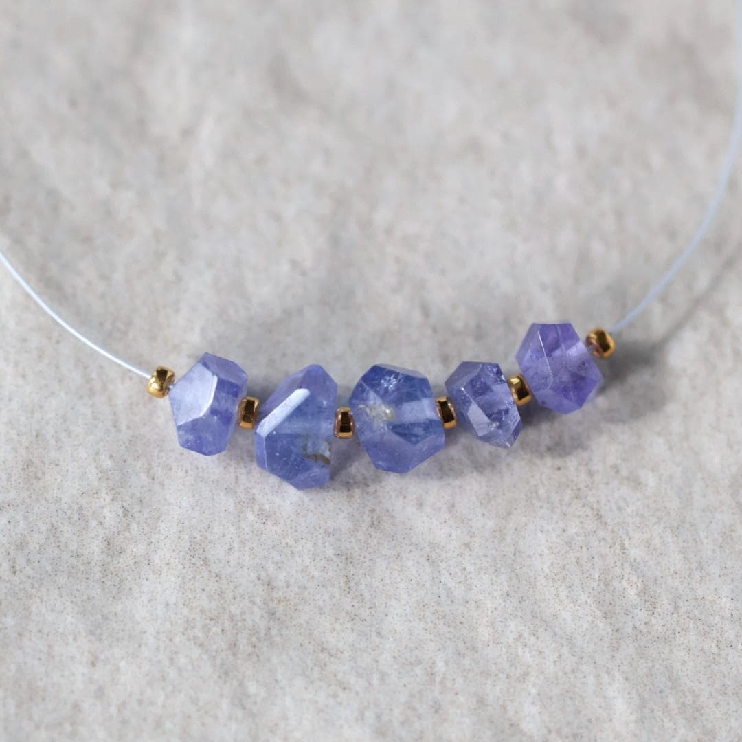 Tiny 5mm AAA Tanzanite Nuggets Beads Mini Chunks 5 Pcs Natural Gemstone for DIY Jewelry Making Necklace Earrings