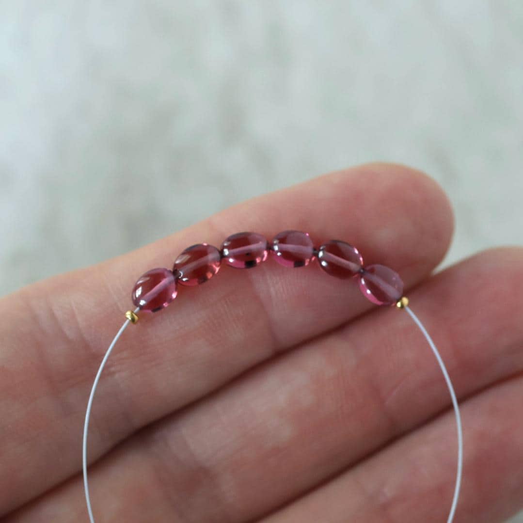 Tiny AAA Malawi Pink Garnet Oval Beads Smooth Gem Quality 6 Pcs Natural Gemstone for DIY Jewelry Making Earrings Necklace
