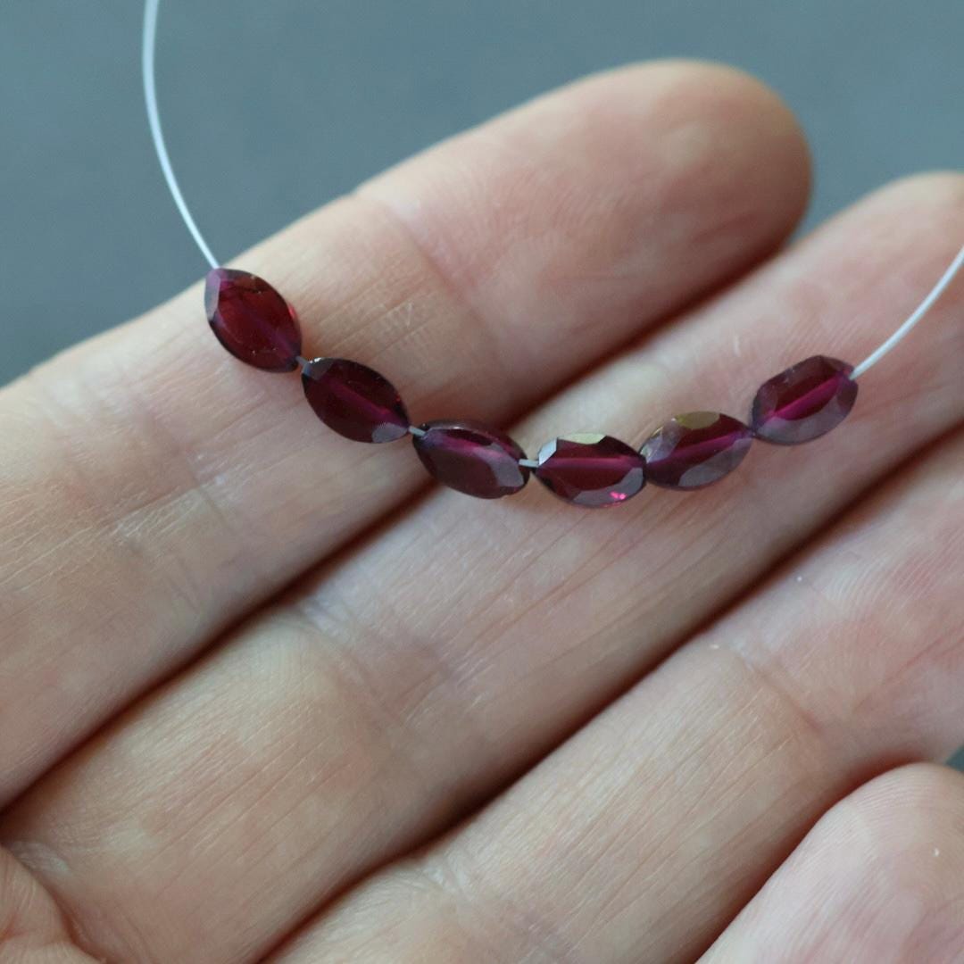 Tiny Rhodolite Garnet Marquise Beads – Faceted Natural Gemstone