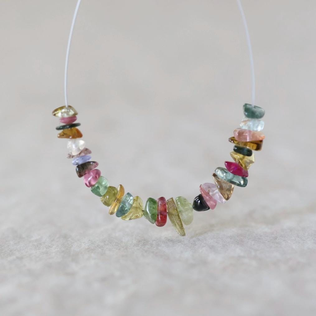 Tiny Rare Congo Multi Tourmaline Beads Chips Colorful Nuggets 2” Natural Gemstone for DIY Jewelry Making