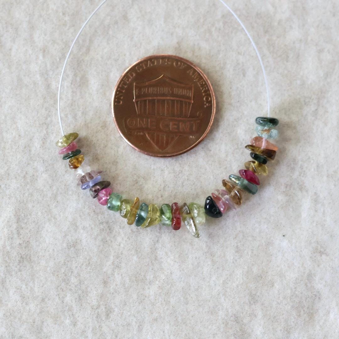 Tiny Rare Congo Multi Tourmaline Beads Chips Colorful Nuggets 2” Natural Gemstone for DIY Jewelry Making