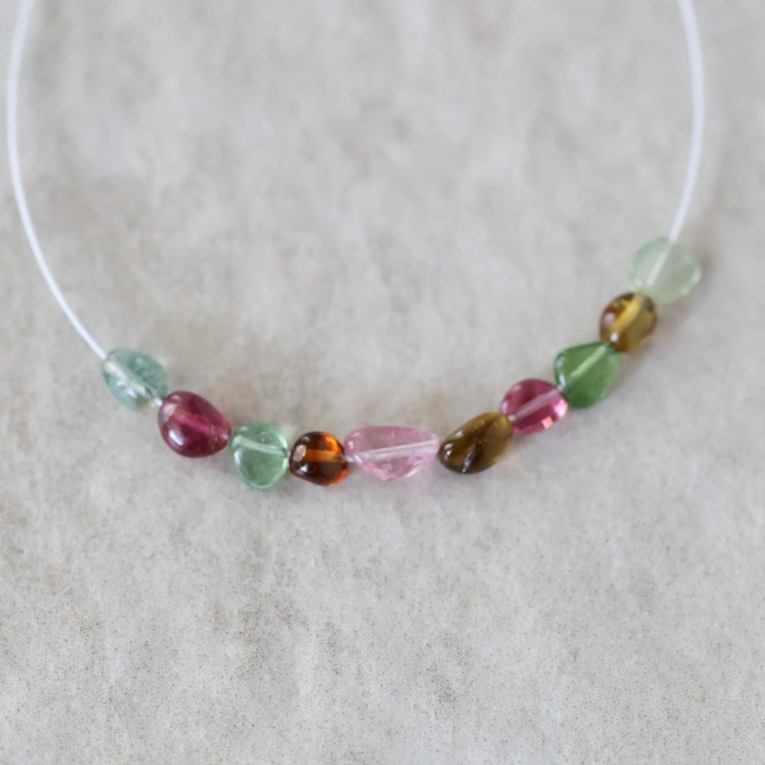 Tiny Rare Congo Multi Tourmaline Beads Smooth Nuggets Oval 10 Pcs Genuine Gemstone for DIY Jewelry Making