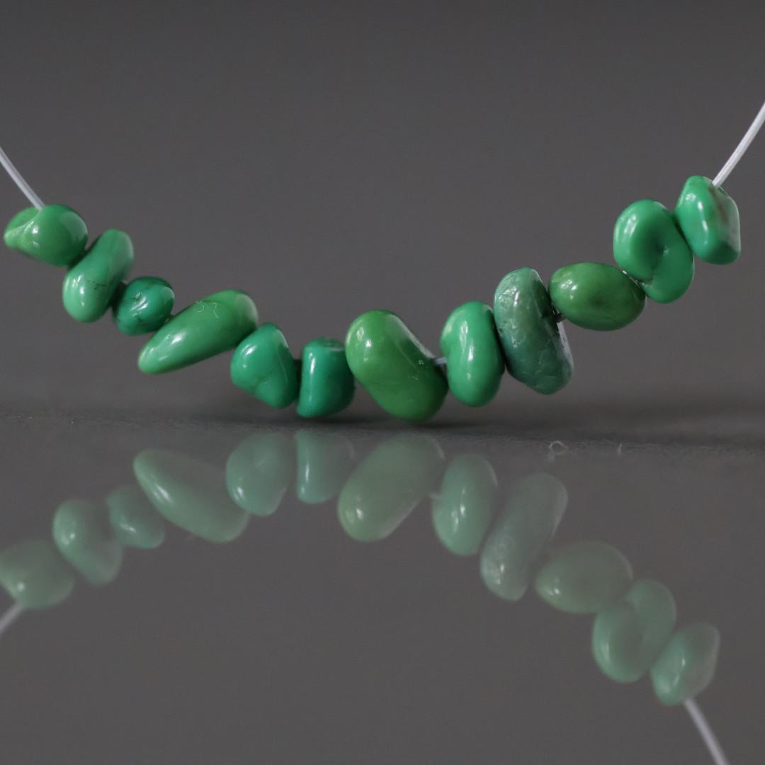 Vintage Nevada Green Turquoise Beads – Smooth Tiny Nugget Natural Gemstone 2mm-4mm
