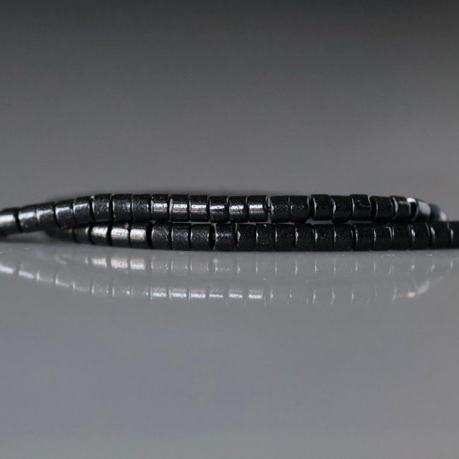 1.5mm 2.5mm Black Spinel Tube Beads Mini Tubes 15" Black Stone Crystal Genuine Gemstone Beads Jewelry Making Beading Craft Gift Seed Beads
