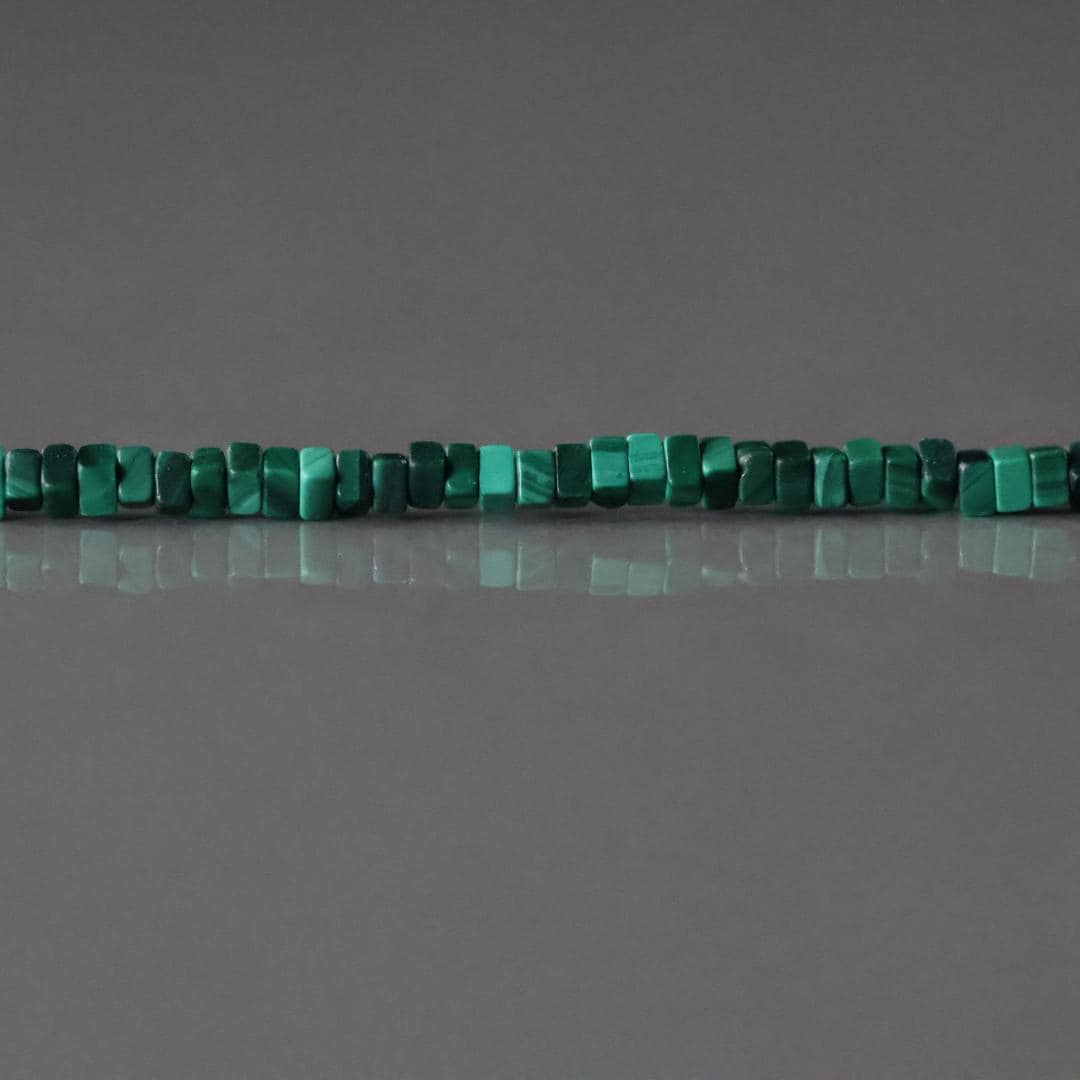 1.5mm AAA Malachite Beads Rectangle Slice Beads Cube 7" Vivid Green Malachite Gemstone Beads for Jewelry Making Beading Gift Crafter