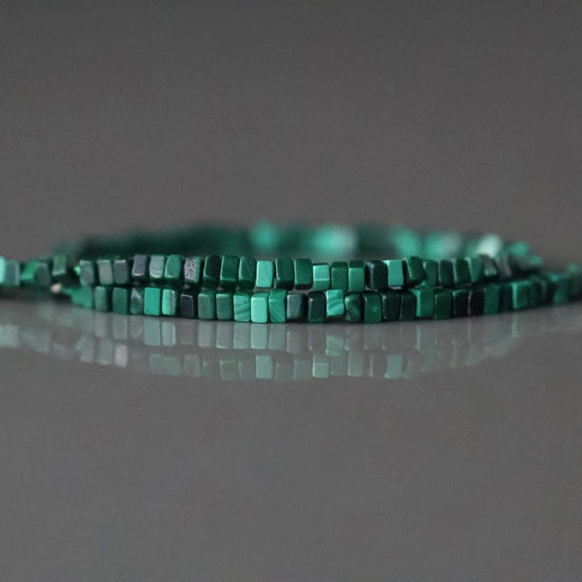 1.5mm AAA Malachite Beads Rectangle Slice Beads Cube 7"