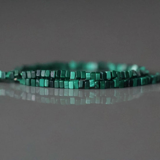 1.5mm AAA Malachite Beads Rectangle Slice Beads Cube 7"