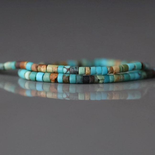1.5mm 2mm Natural Turquoise Tube Beads 7" Tiny Micro Genuine Gemstone Beads Jewelry Making Beading Craft Gift December Birthstone